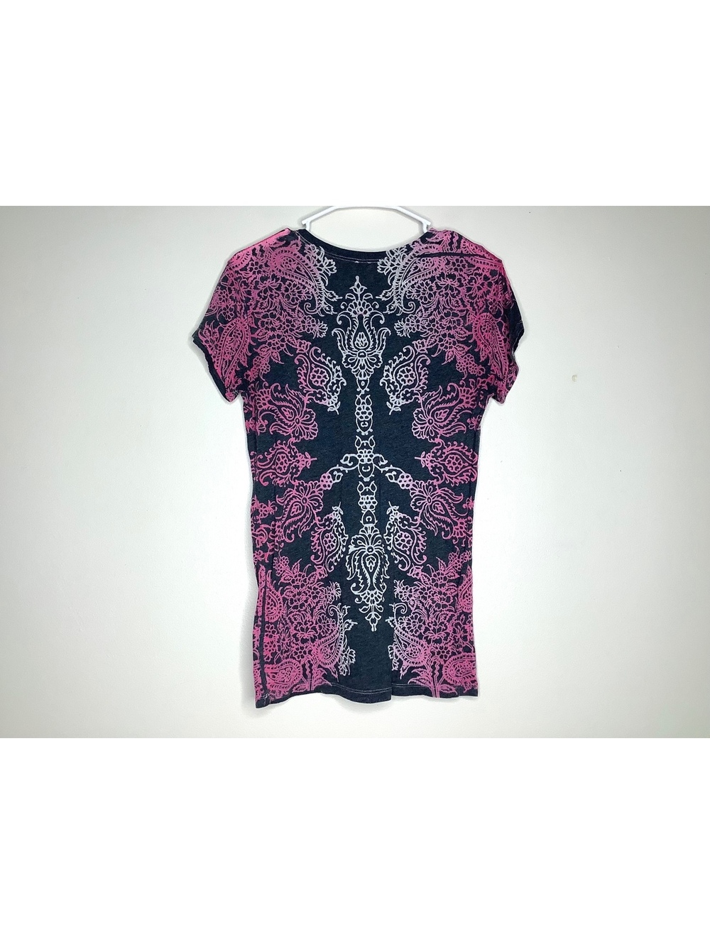 L.O.L. Vintage Y2K Ornate Pattern Short Sleeve Top